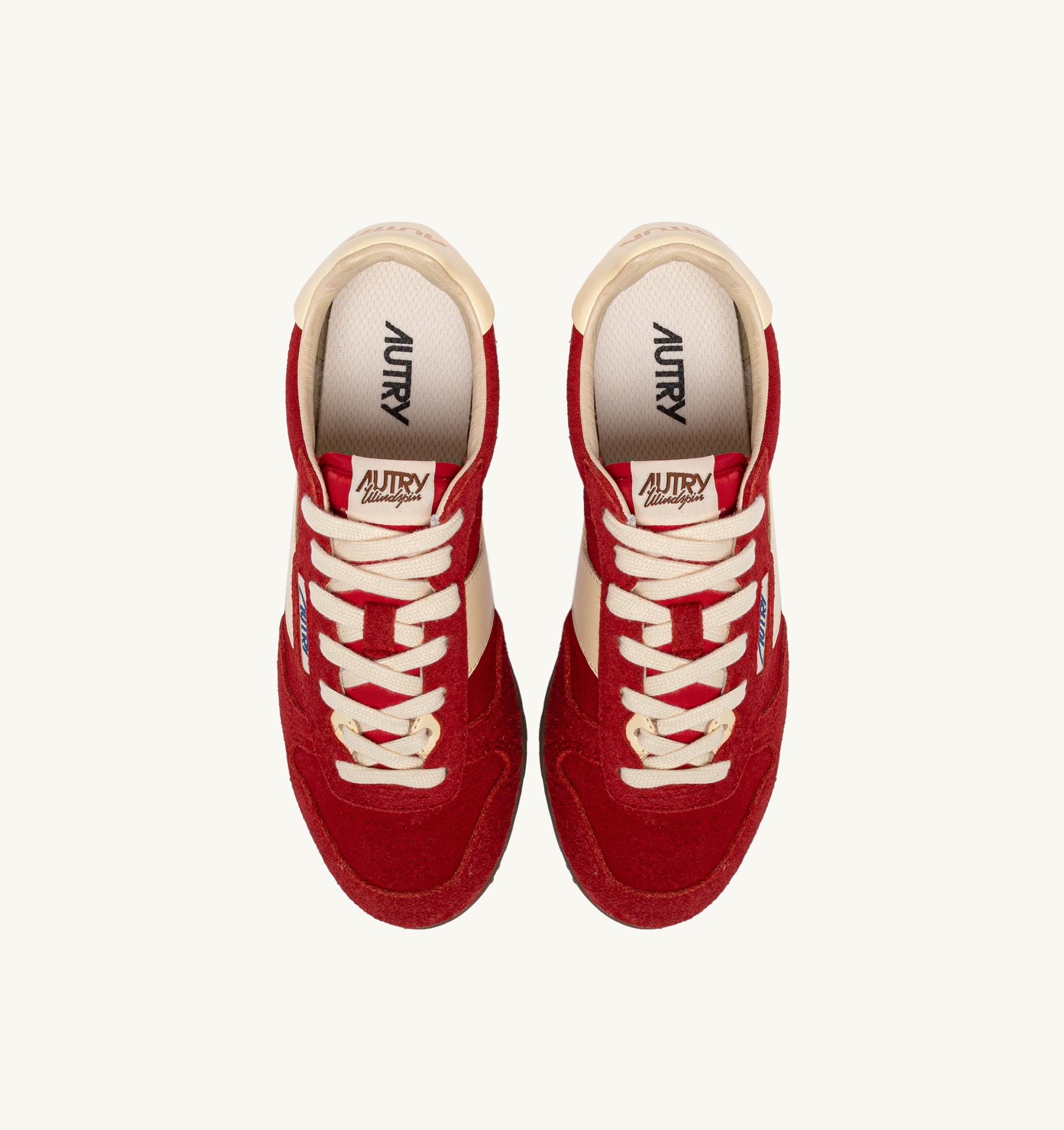 BASKETS WINDSPIN EN DAIM ET CUIR RUBIS ET RUTABAGA