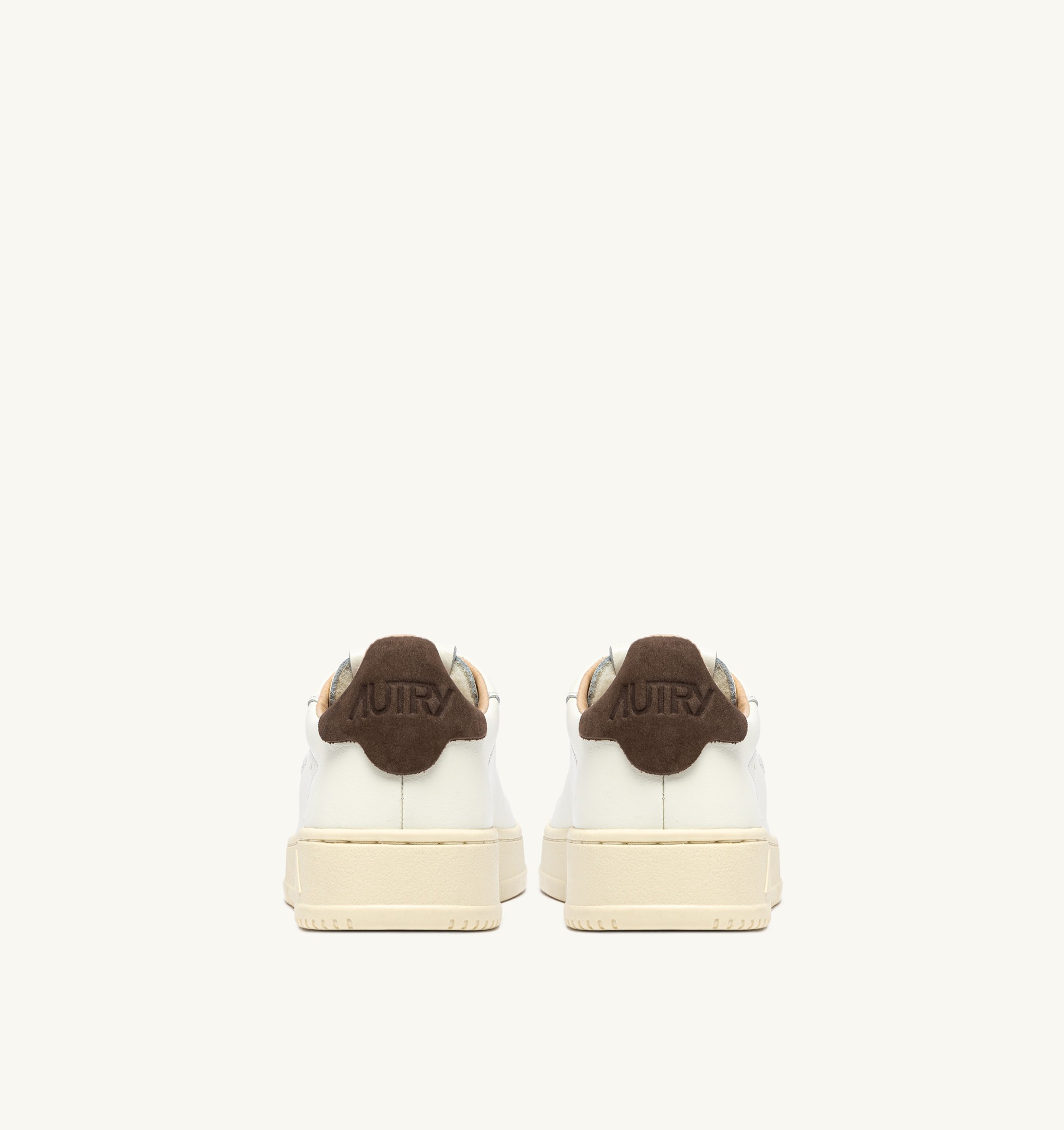 BASKETS DALLAS LOW EN CUIR TEAK ET MARSHMALLOW
