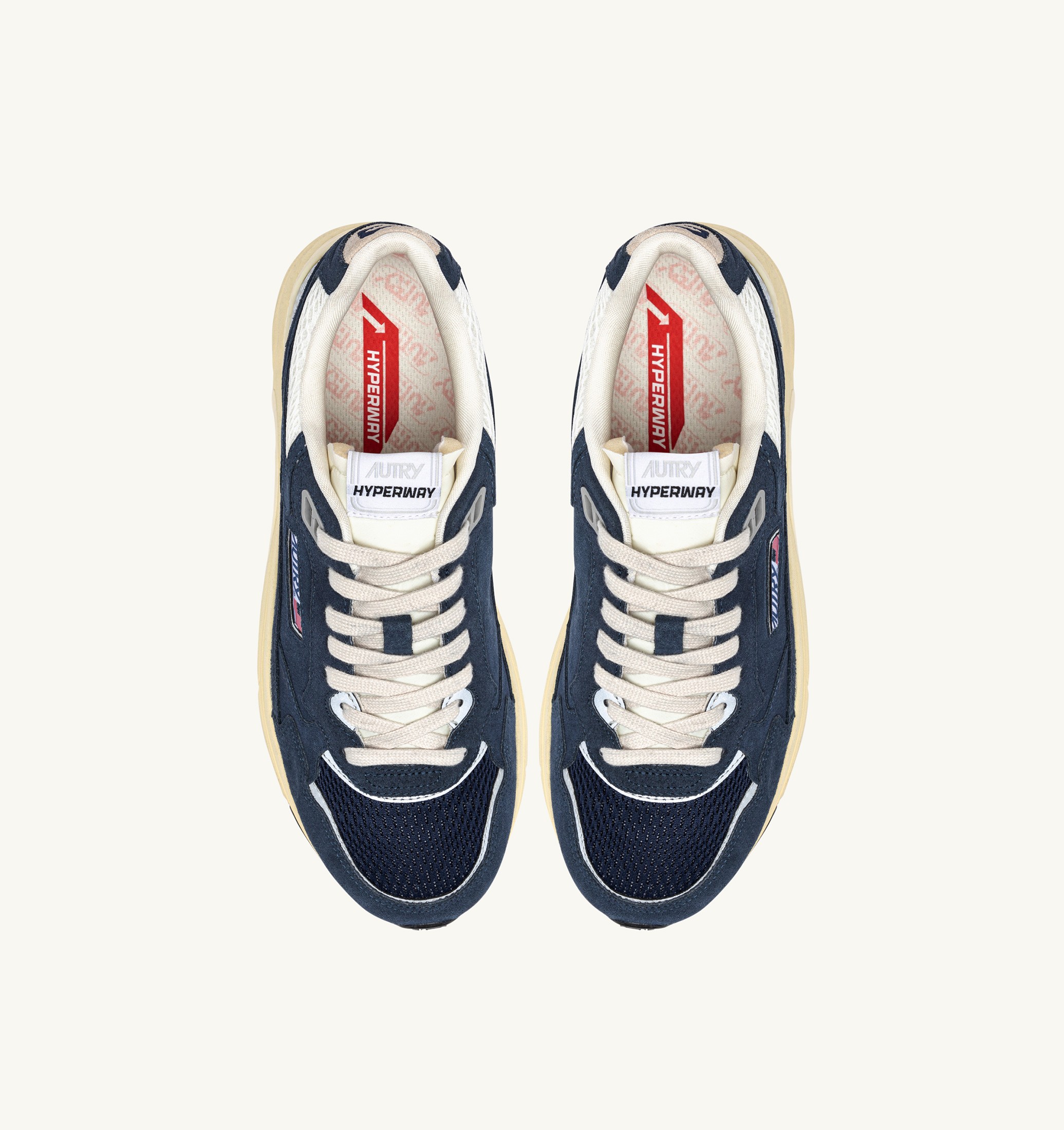BASKETS HYPERWAY EN MESH ET DAIM BLUETTE ET MARSHMALLOW