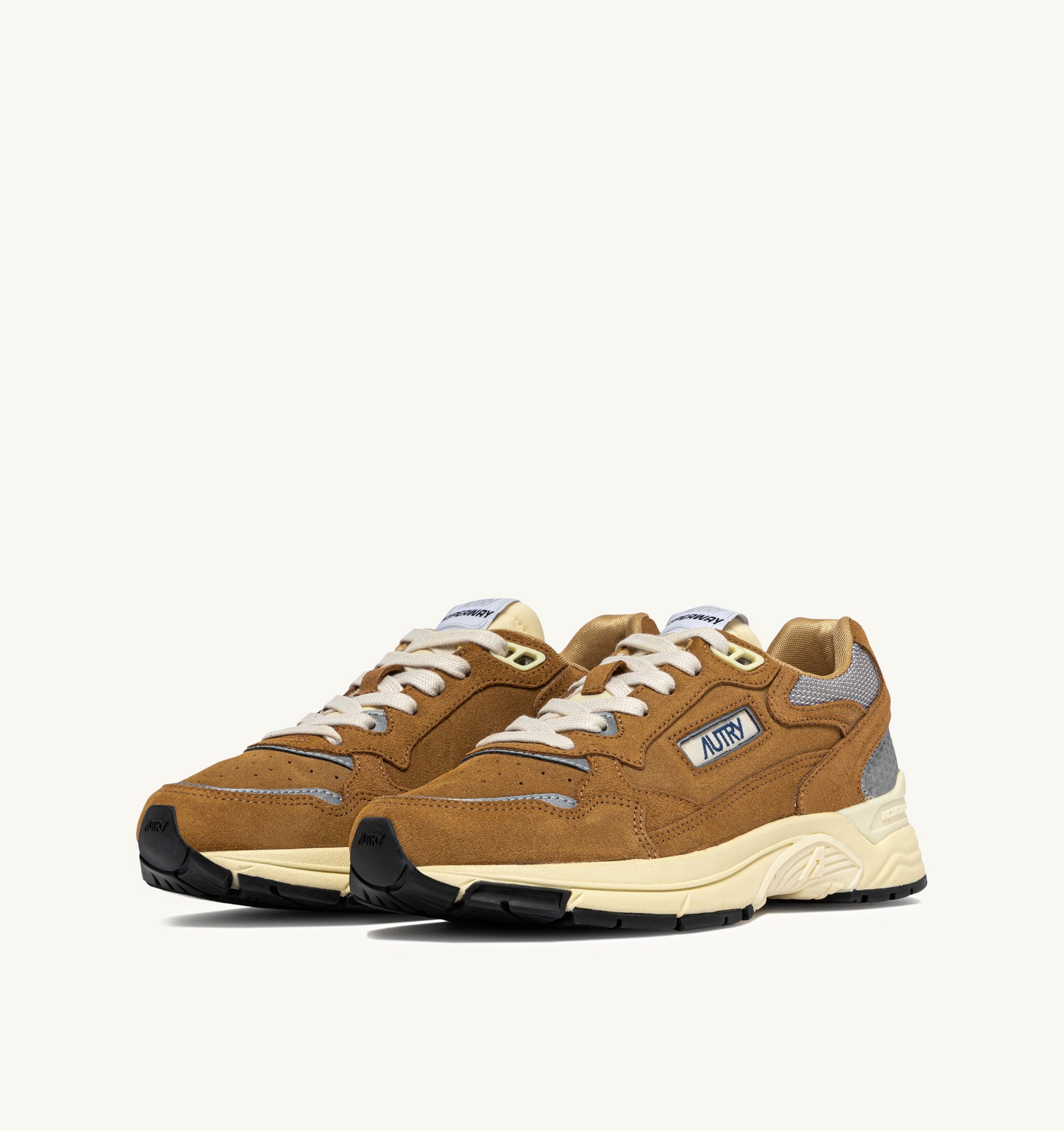 BASKETS HYPERWAY EN MESH ET DAIM COPPER ET ARGENT