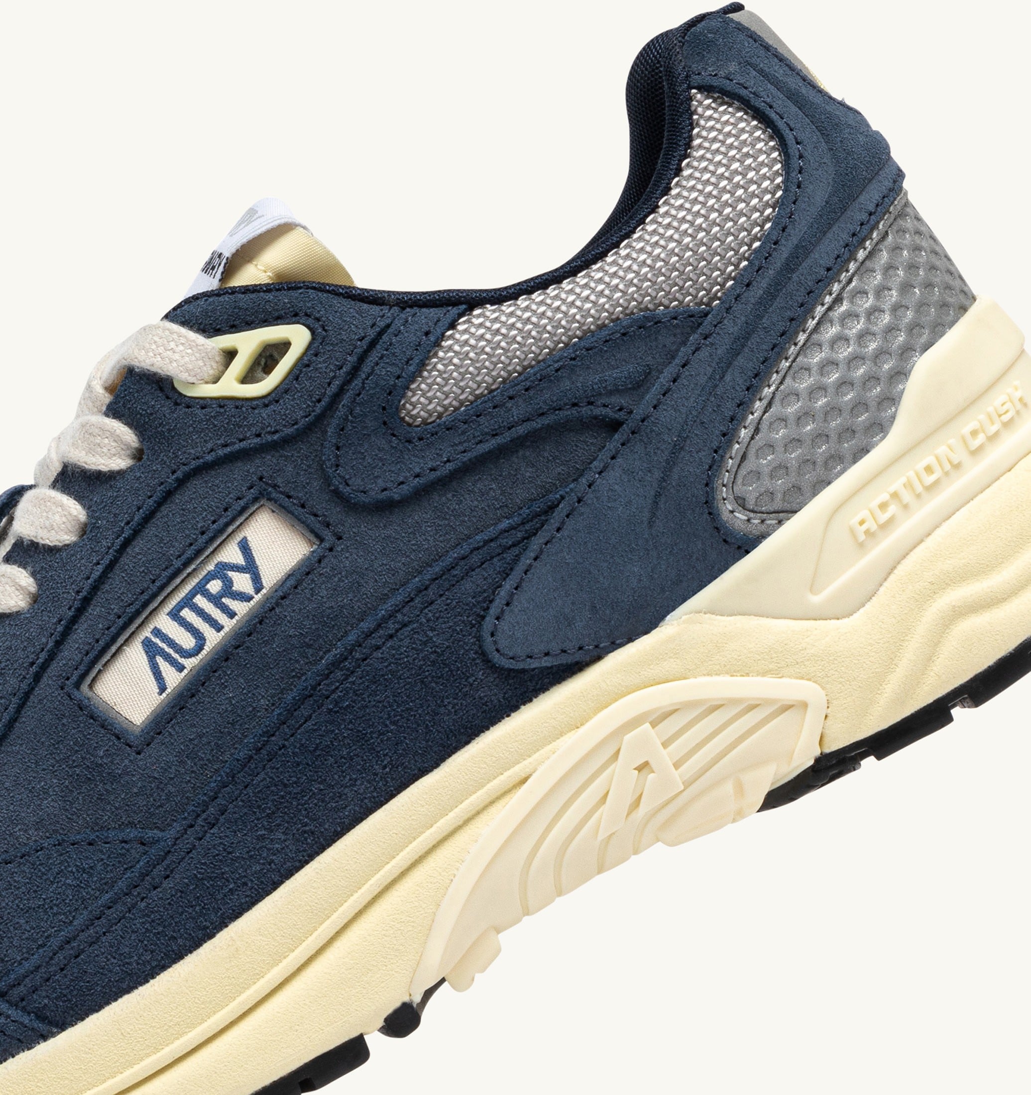 BASKETS HYPERWAY EN MESH ET DAIM DENIM ET ARGENT