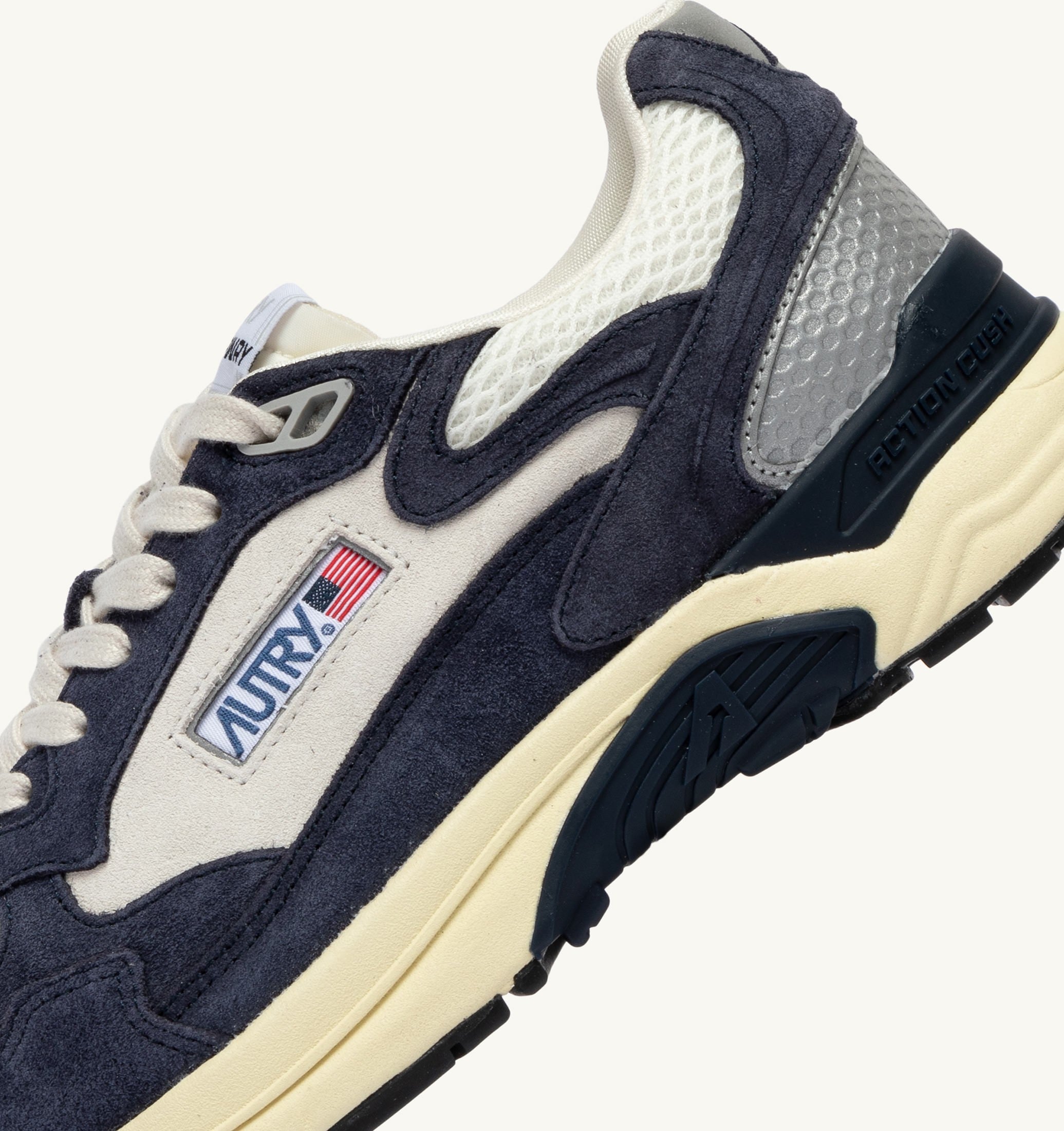BASKETS HYPERWAY EN MESH ET DAIM SPACE BLUE ET ARGENT
