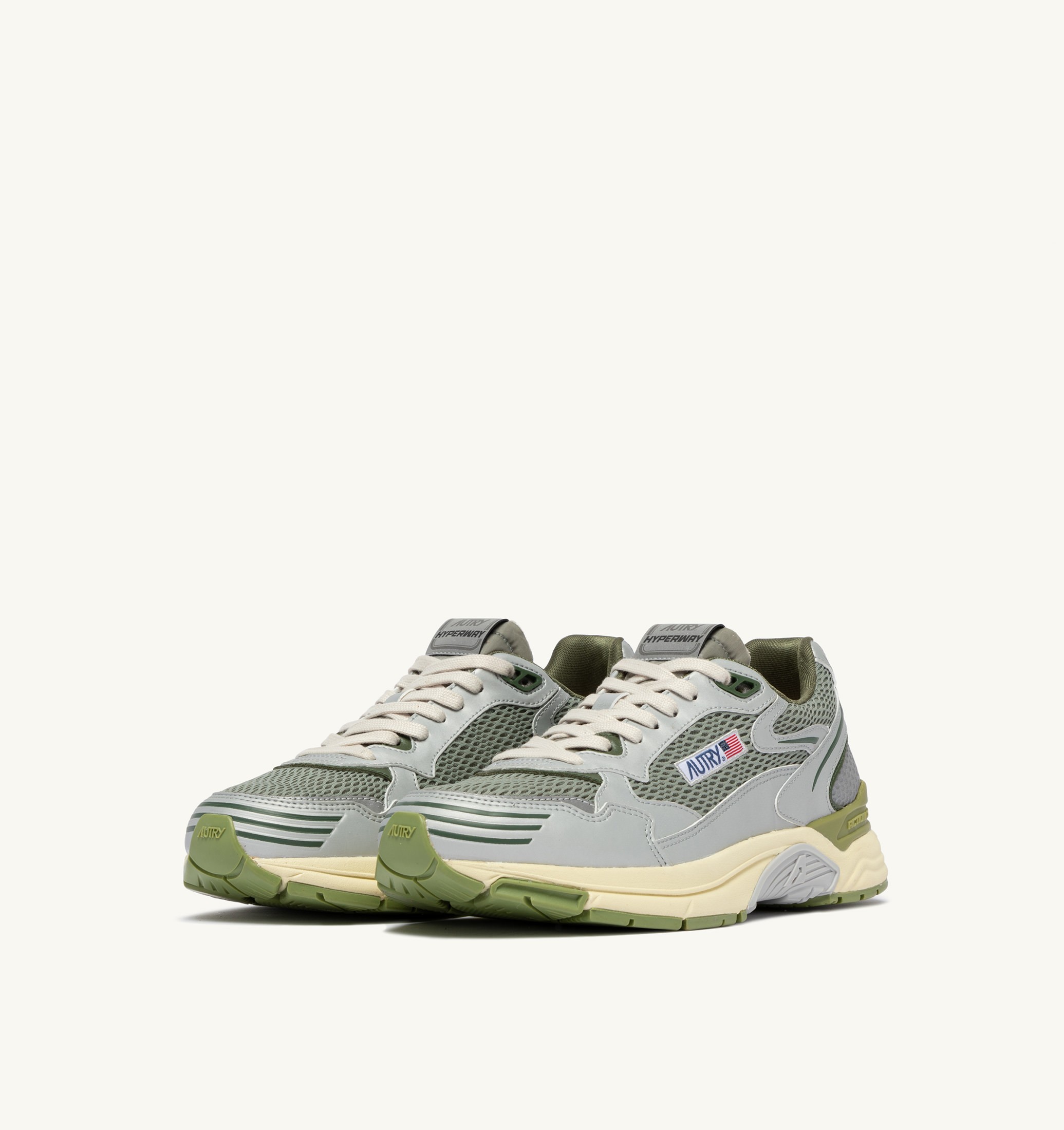 BASKETS HYPERWAY EN CUIR SYNTHÉTIQUE ET MESH ARGENT SEA GRASS ET CYPRESS