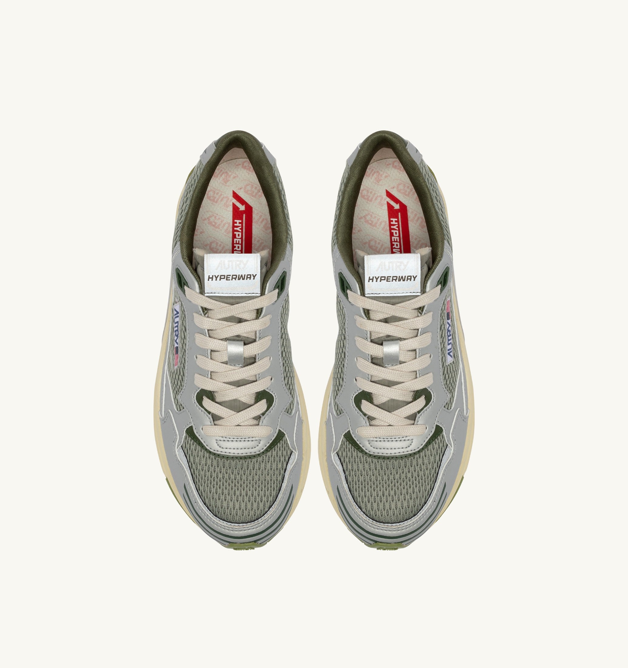 BASKETS HYPERWAY EN CUIR SYNTHÉTIQUE ET MESH ARGENT SEA GRASS ET CYPRESS