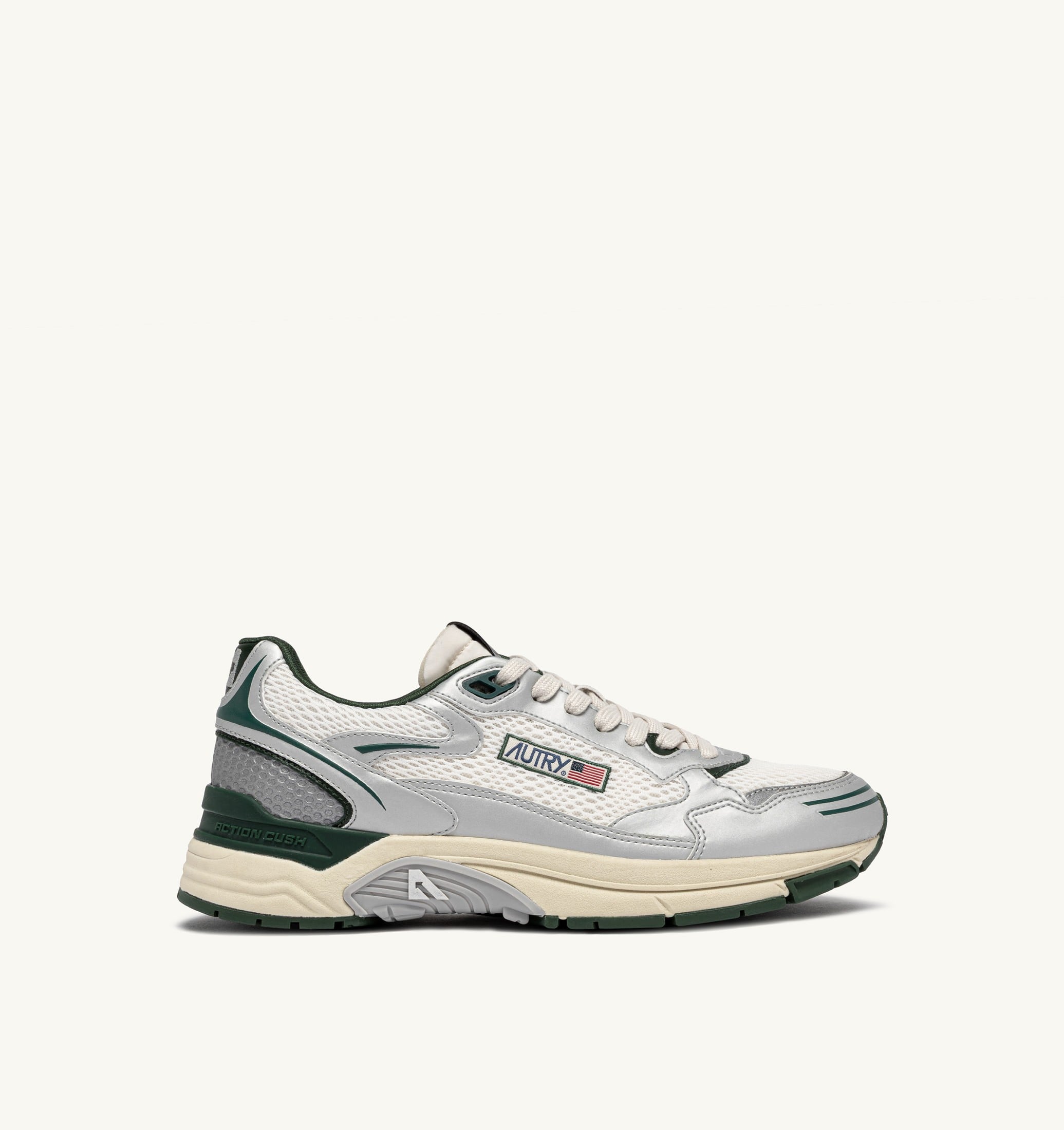BASKETS HYPERWAY EN CUIR SYNTHÉTIQUE ET MESH ARGENT WHISPER WHITE ET MOUNTAIN