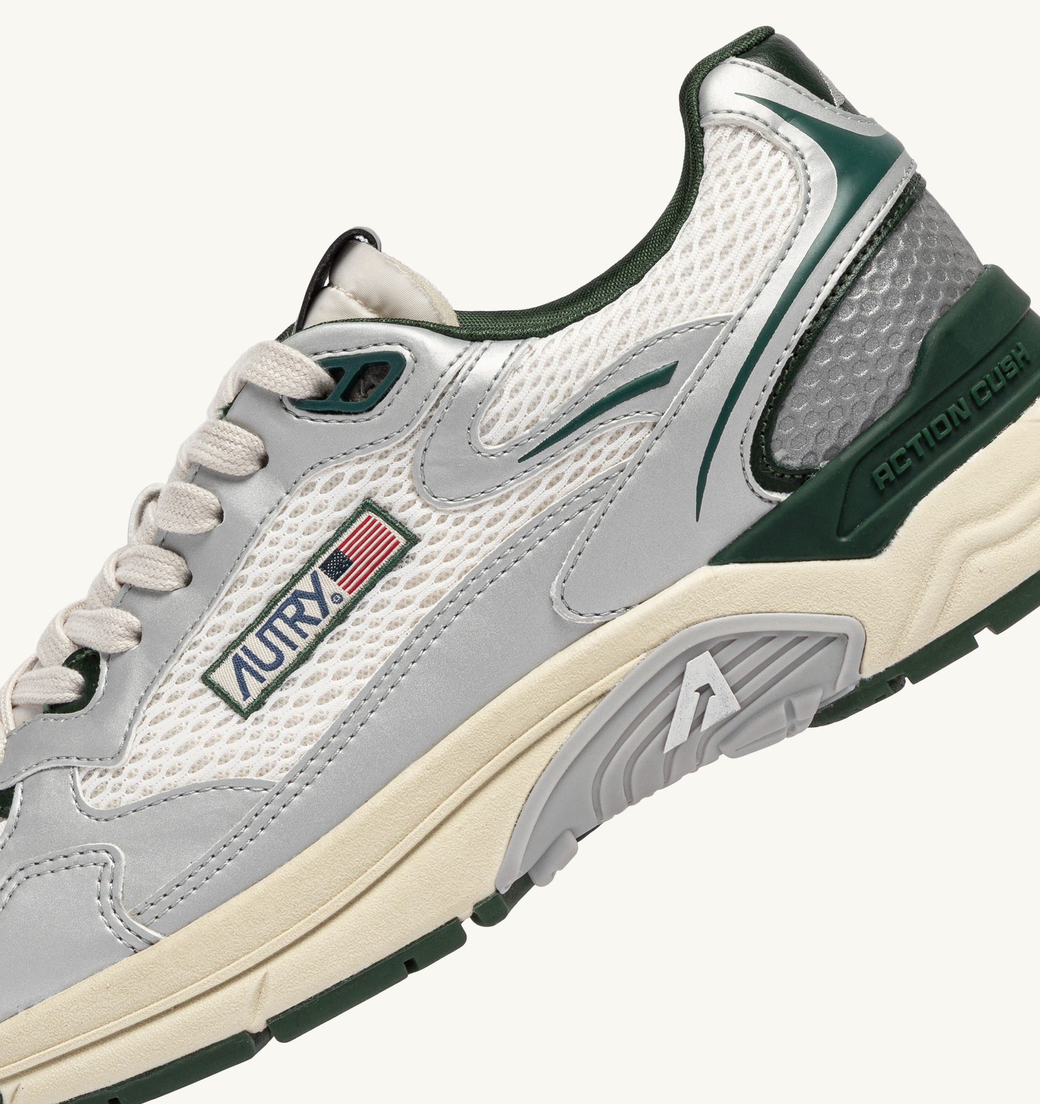 BASKETS HYPERWAY EN CUIR SYNTHÉTIQUE ET MESH ARGENT WHISPER WHITE ET MOUNTAIN