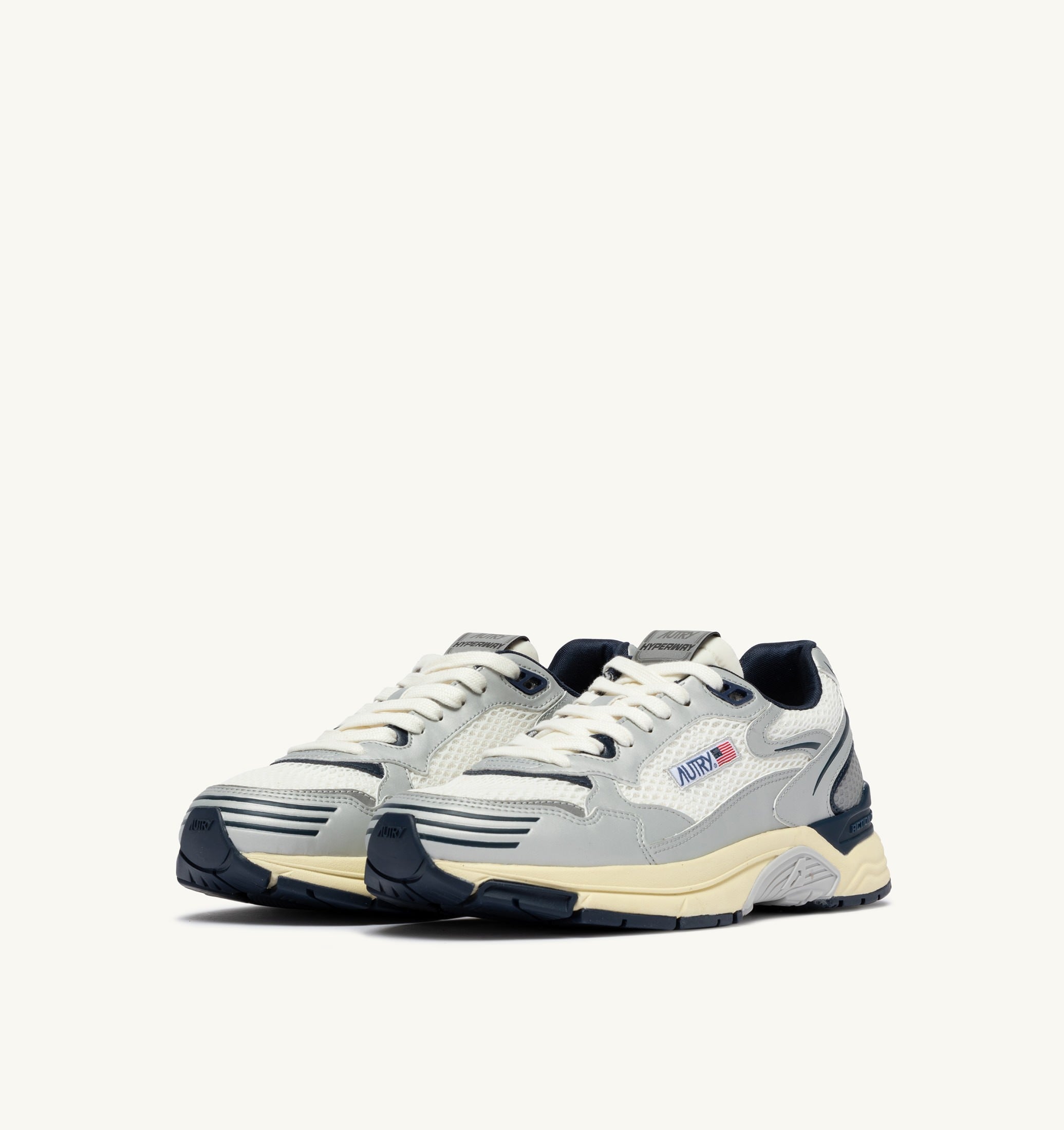 BASKETS HYPERWAY EN CUIR SYNTHÉTIQUE ET MESH BLANC ARGENT ET SPACE