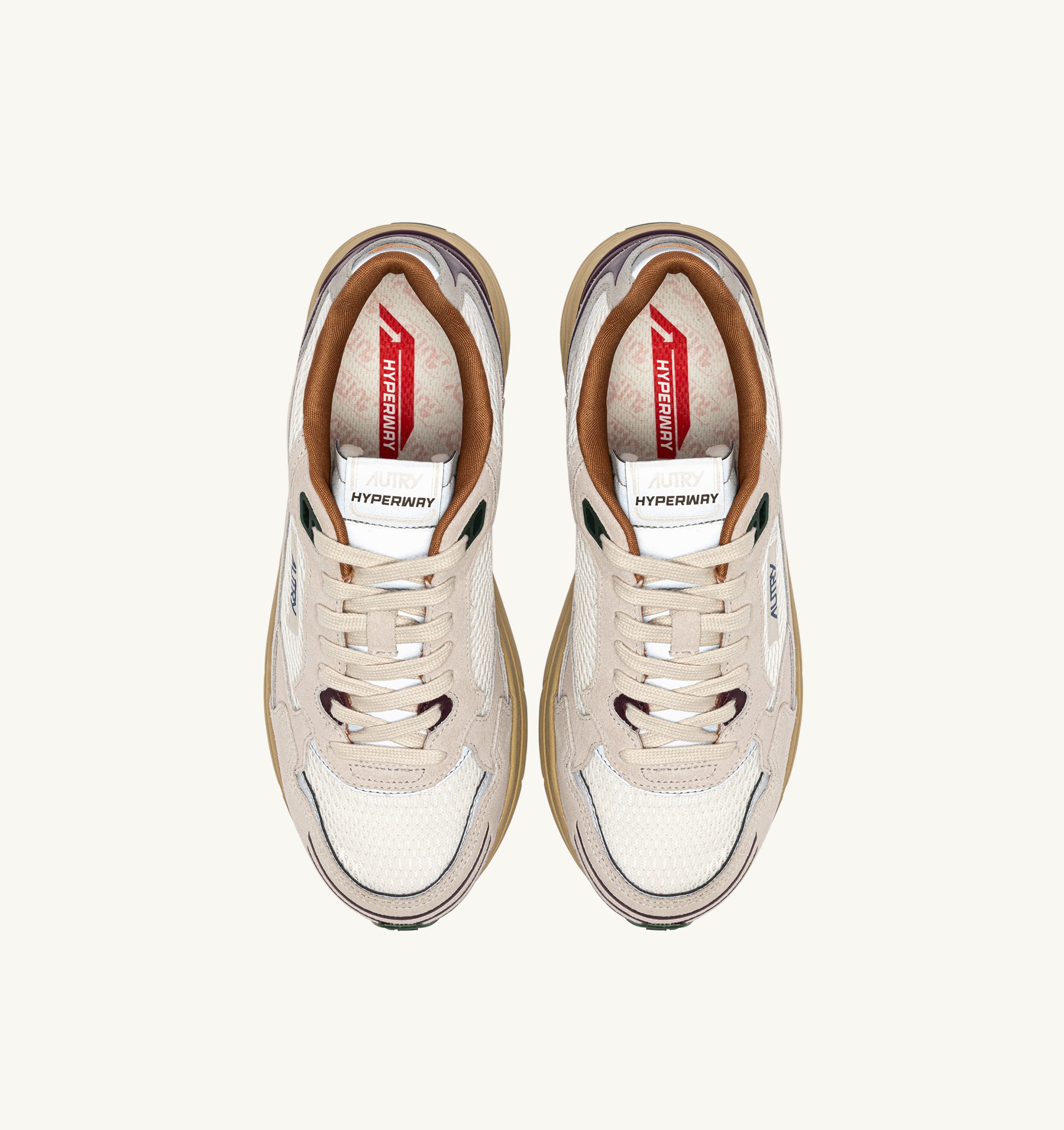 BASKETS HYPERWAY EN DAIM ET MESH BLANC ET FIG