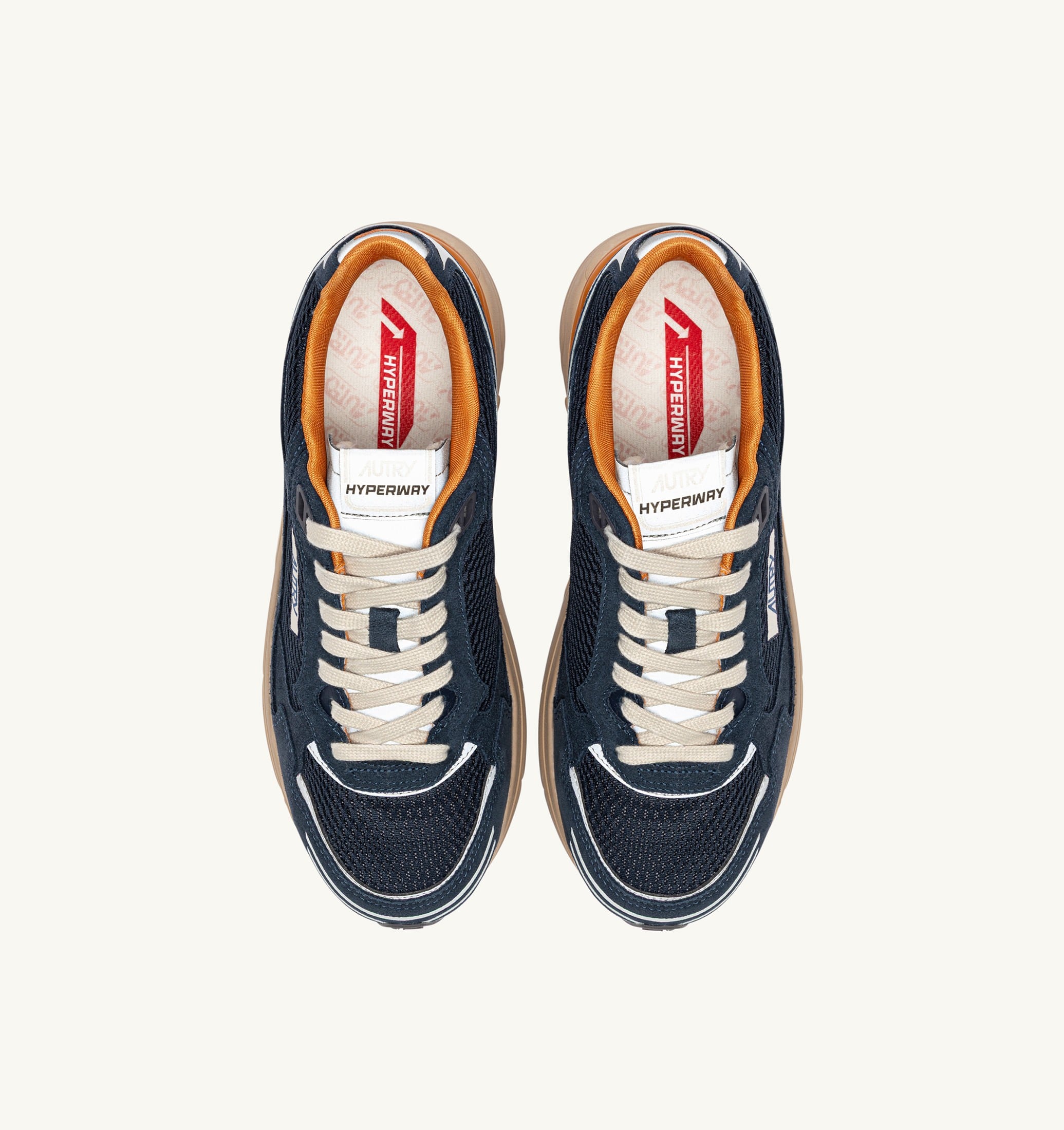 BASKETS HYPERWAY EN DAIM ET MESH MIDNIGHT ET TOMATO CREAM