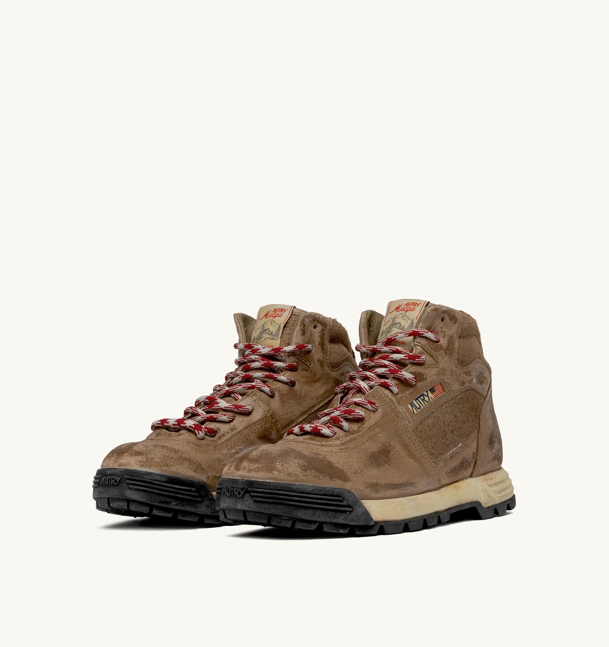 MALGA EN CUIR ET DAIM COLORIS CIGAR