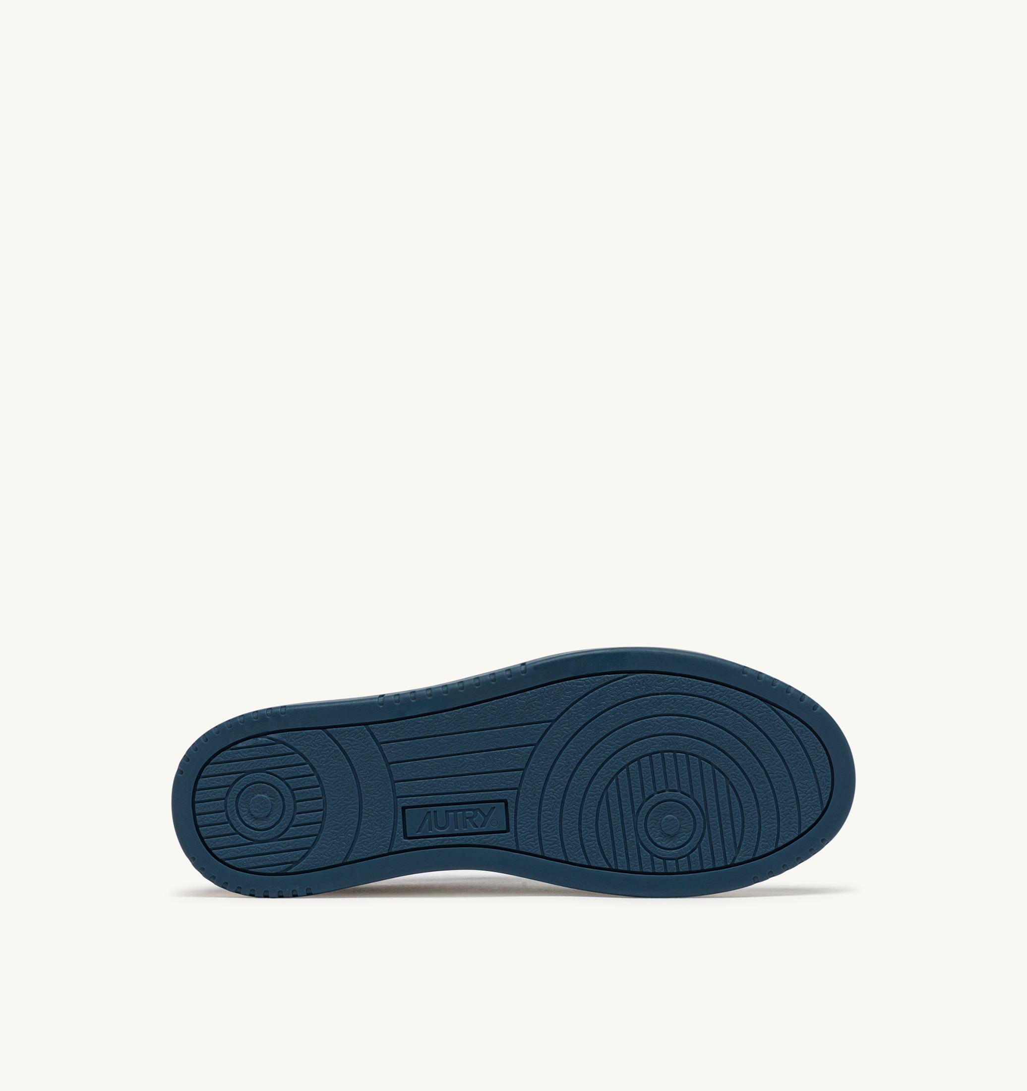 BASKETS MEDALIST LOW BICOLORE EN CUIR BLANC ET MALLARD BLUE
