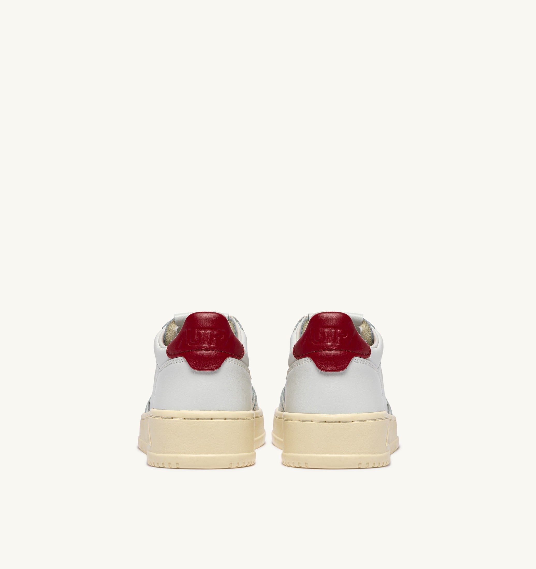 BASKETS MEDALIST LOW EN CUIR BLANC ET DEEP CLARET