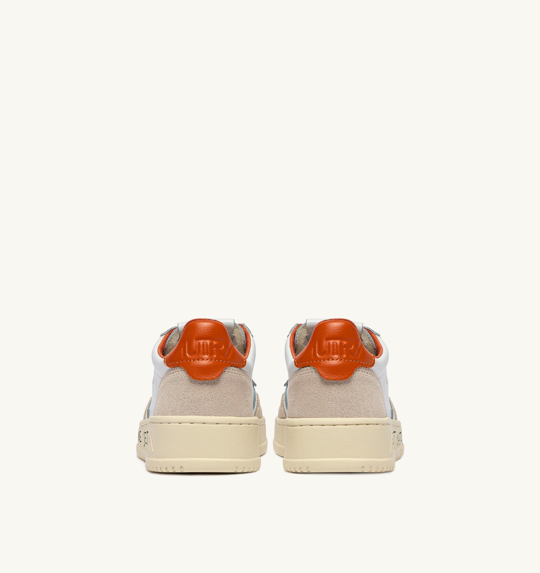 BASKETS MEDALIST LOW EN CUIR ET DAIM BLANC ET HAWAIIAN SUNSET AVEC LETTERING