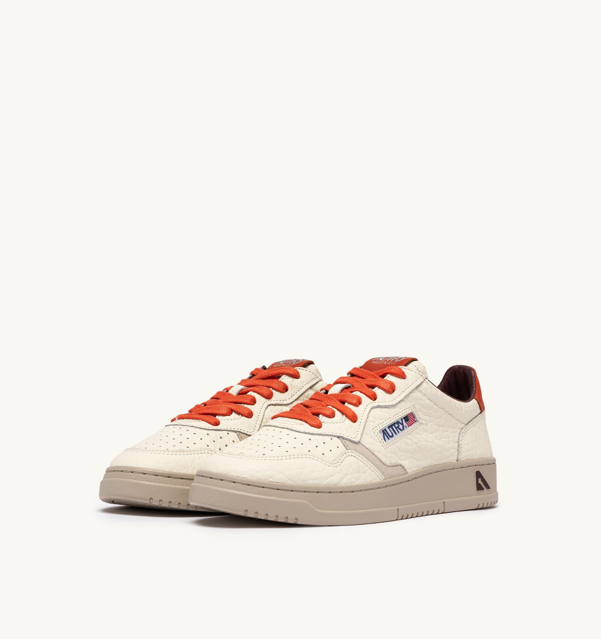 BASKETS MEDALIST LOW EN CUIR SAND ET PUMPKIN