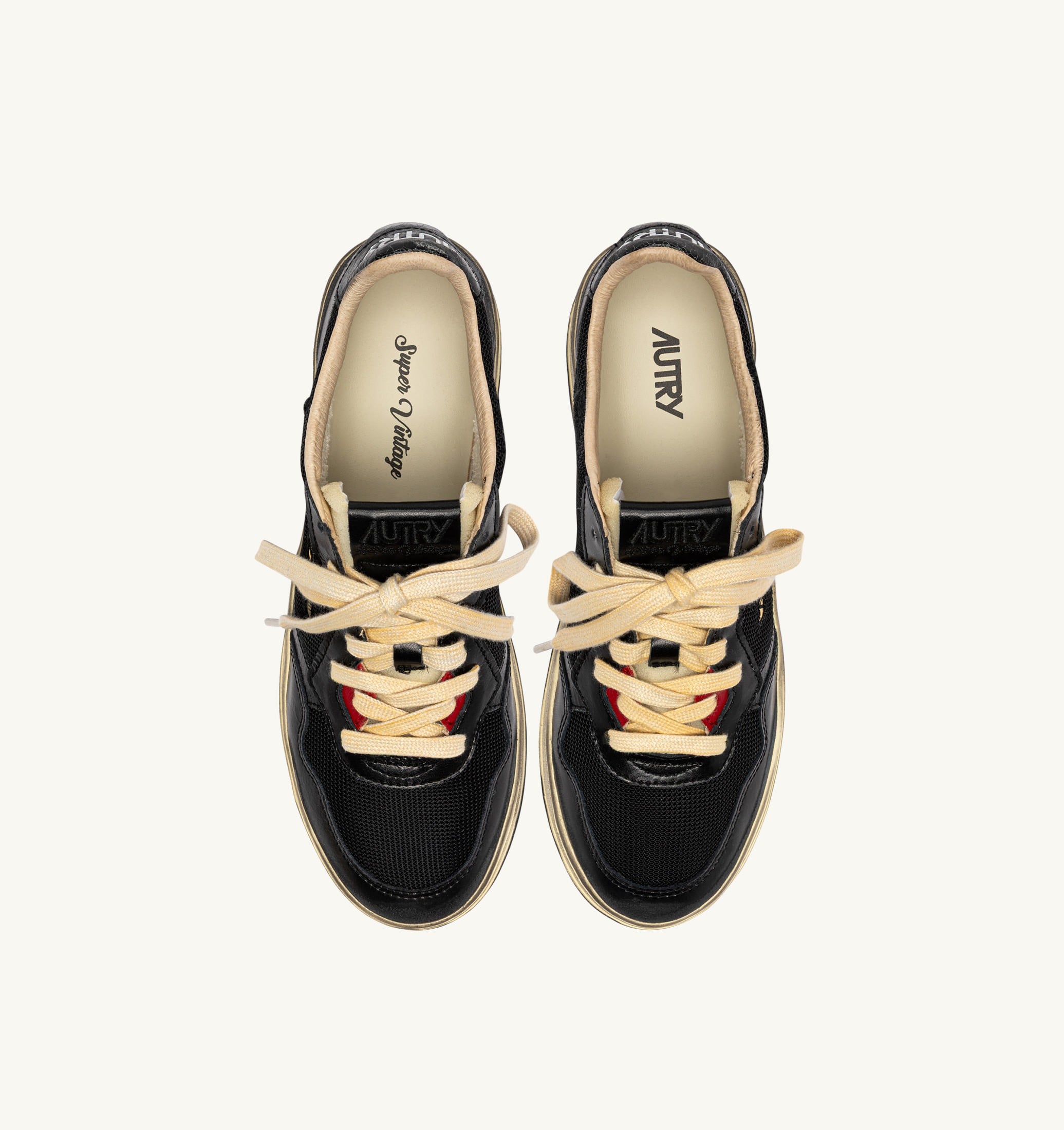 BASKETS MEDALIST LOW SUPER VINTAGE EN CUIR ET DRAGON MESH NOIR