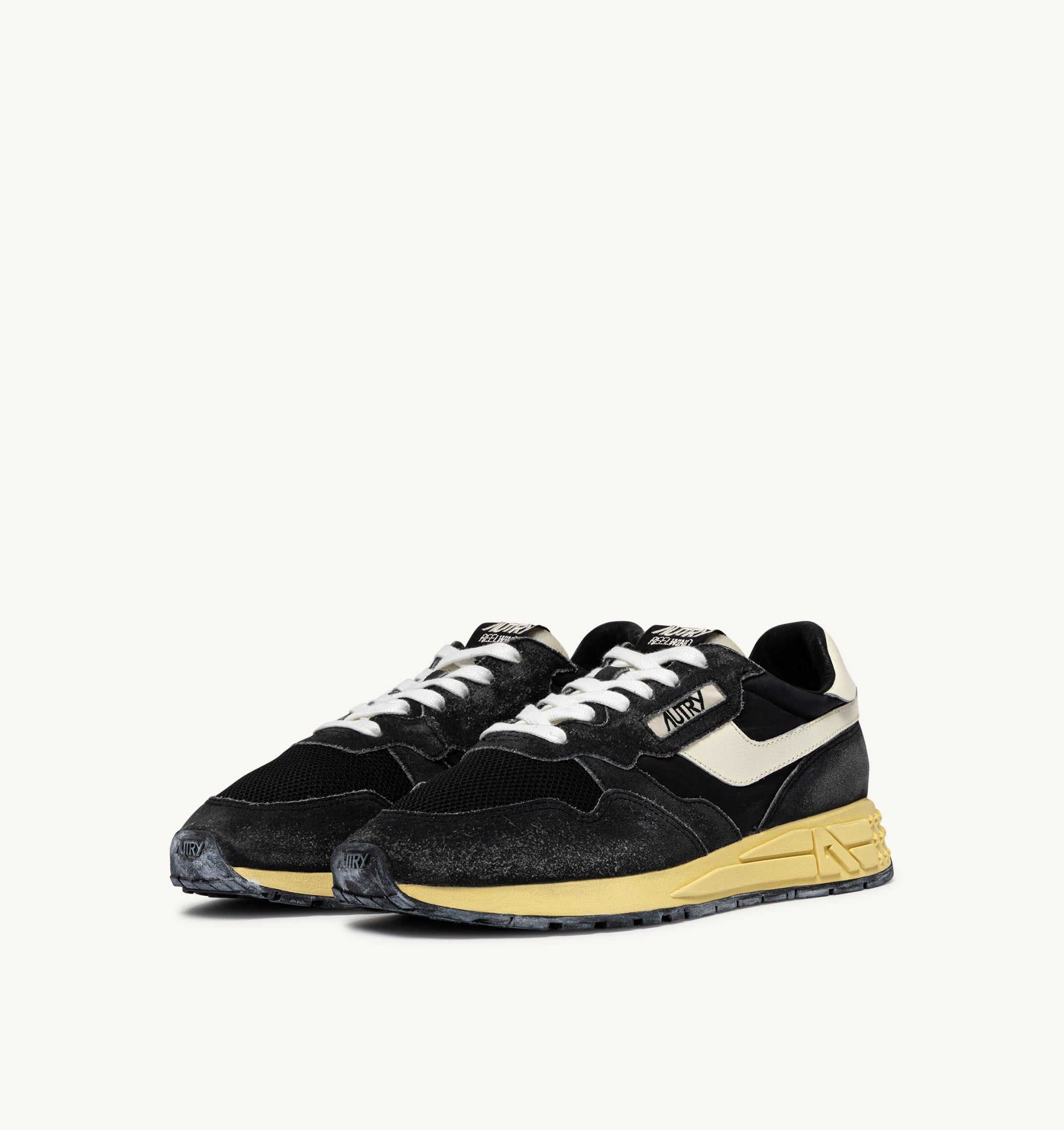 BASKETS REELWIND LOW EN NYLON ET DAIM BLACK SUGAR ET MARSHMALLOW