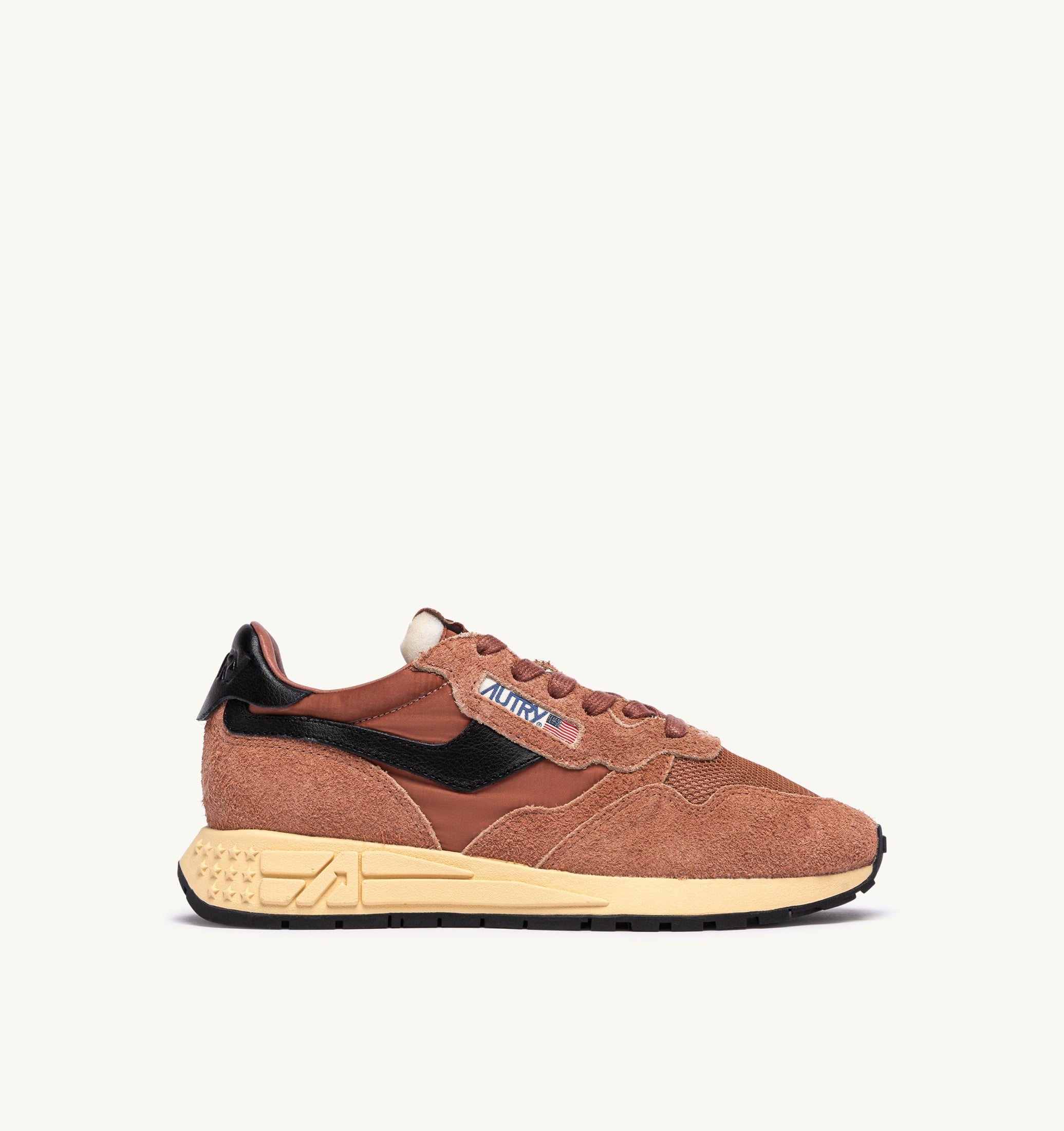 BASKETS REELWIND LOW EN NYLON ET DAIM MOCHA ET NOIR