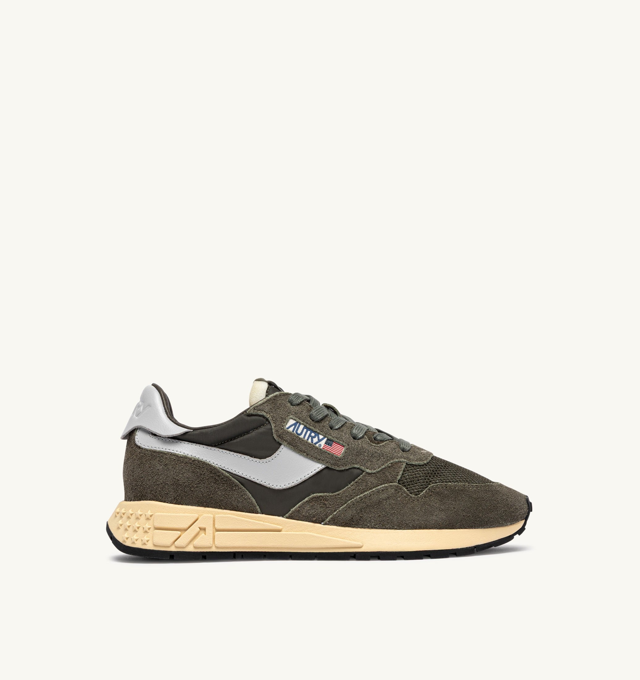 BASKETS REELWIND LOW EN NYLON ET DAIM OLIVE NIGHT ET HARBOR MIST