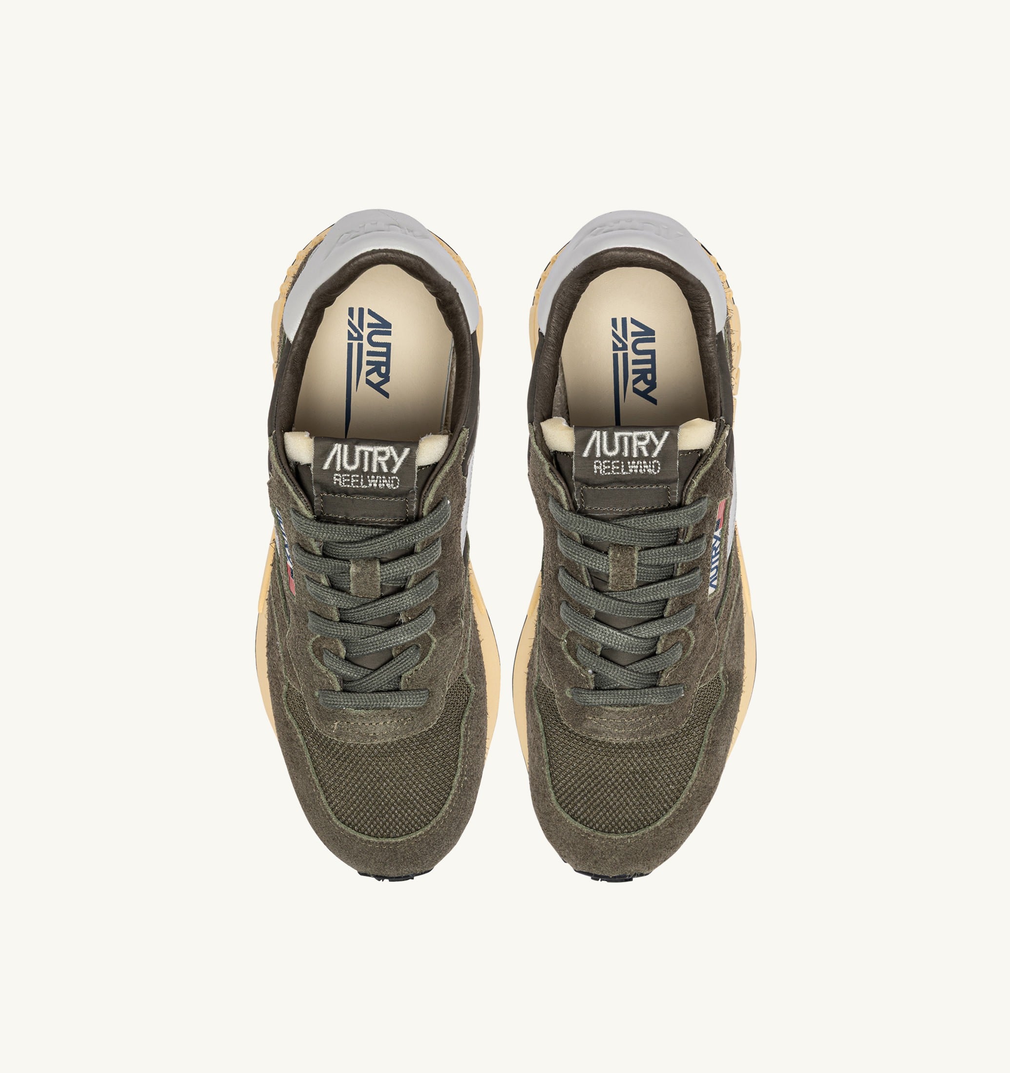 BASKETS REELWIND LOW EN NYLON ET DAIM OLIVE NIGHT ET HARBOR MIST