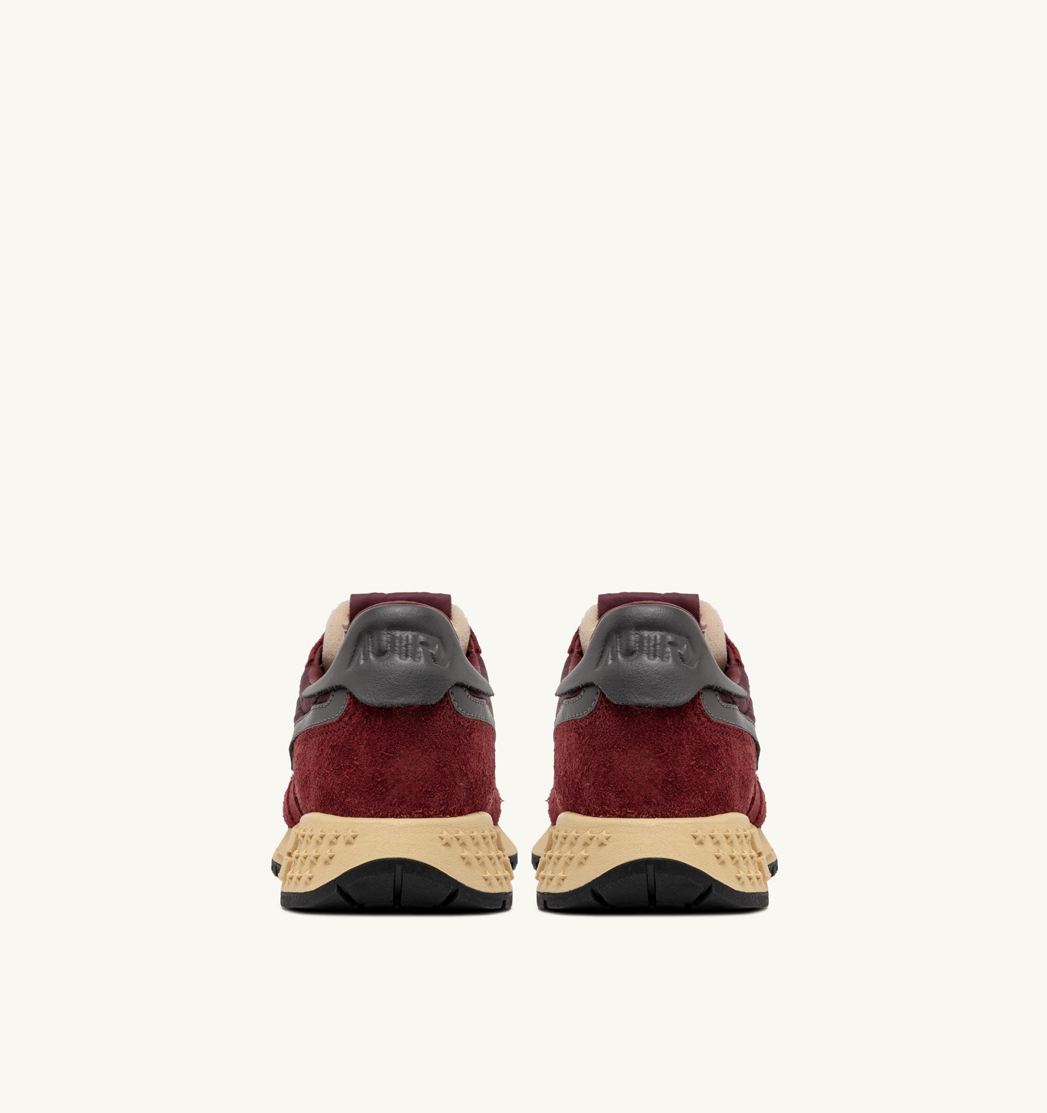 BASKETS REELWIND LOW EN NYLON DAIM ET CUIR ROUNGE ET CORDOVAN