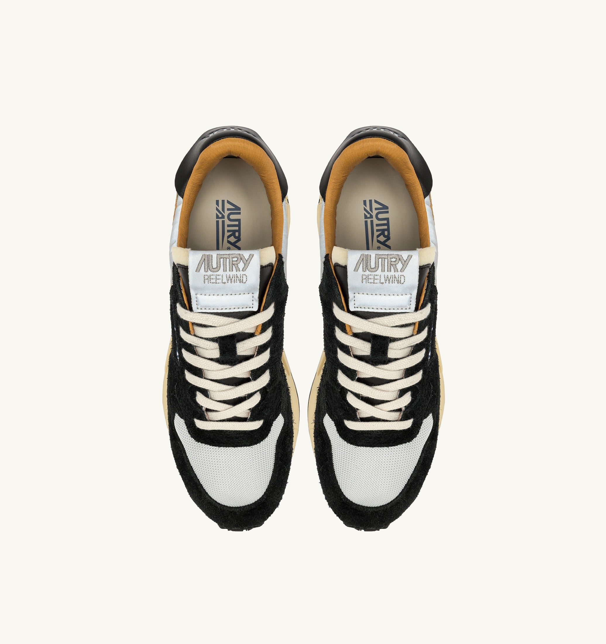 BASKETS REELWIND LOW EN DAIM NOIR ET NYLON RÉFLÉCHISSANT