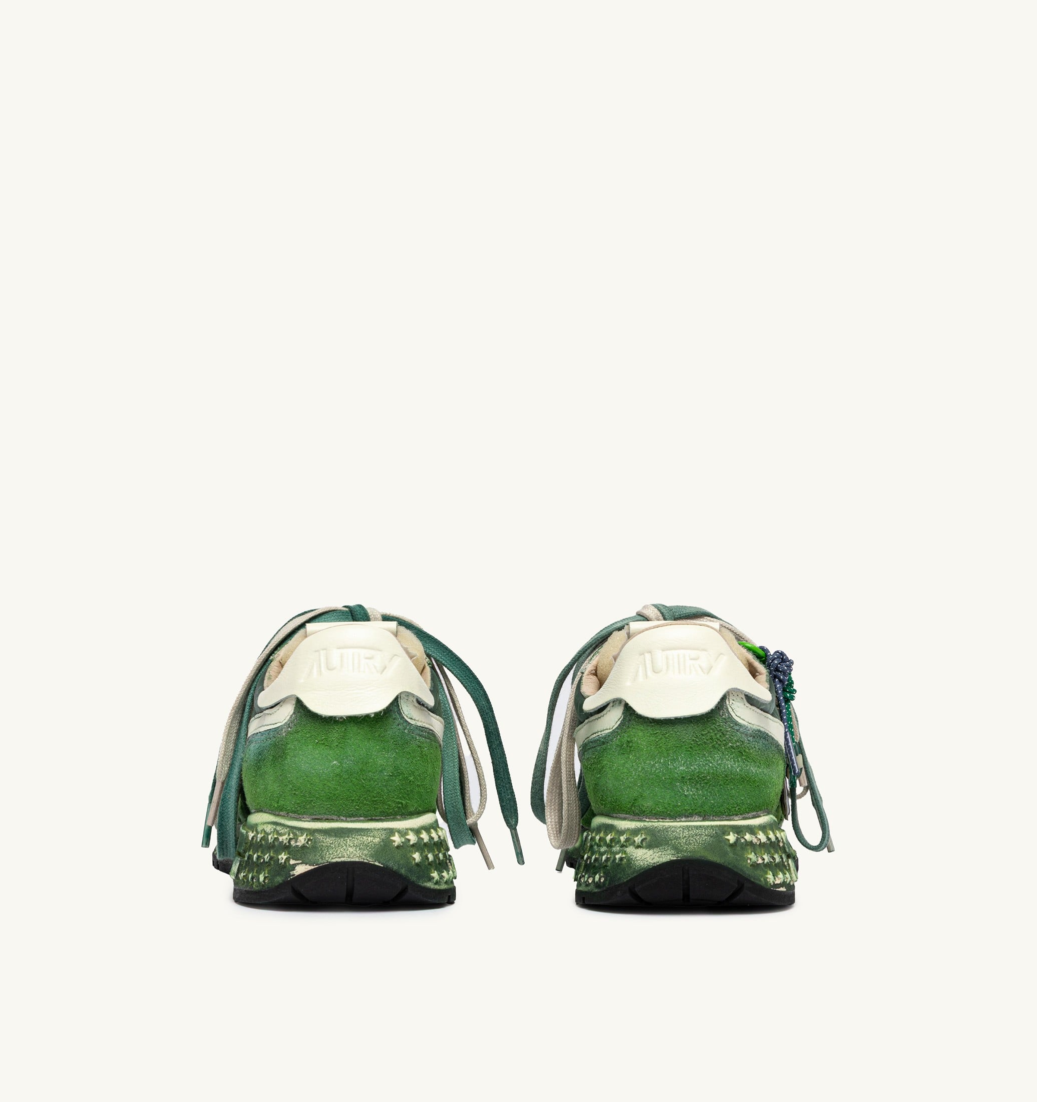 BASKETS REELWIND SUPER VINTAGE EN DAIM ET NYLON BLANC ET VERT