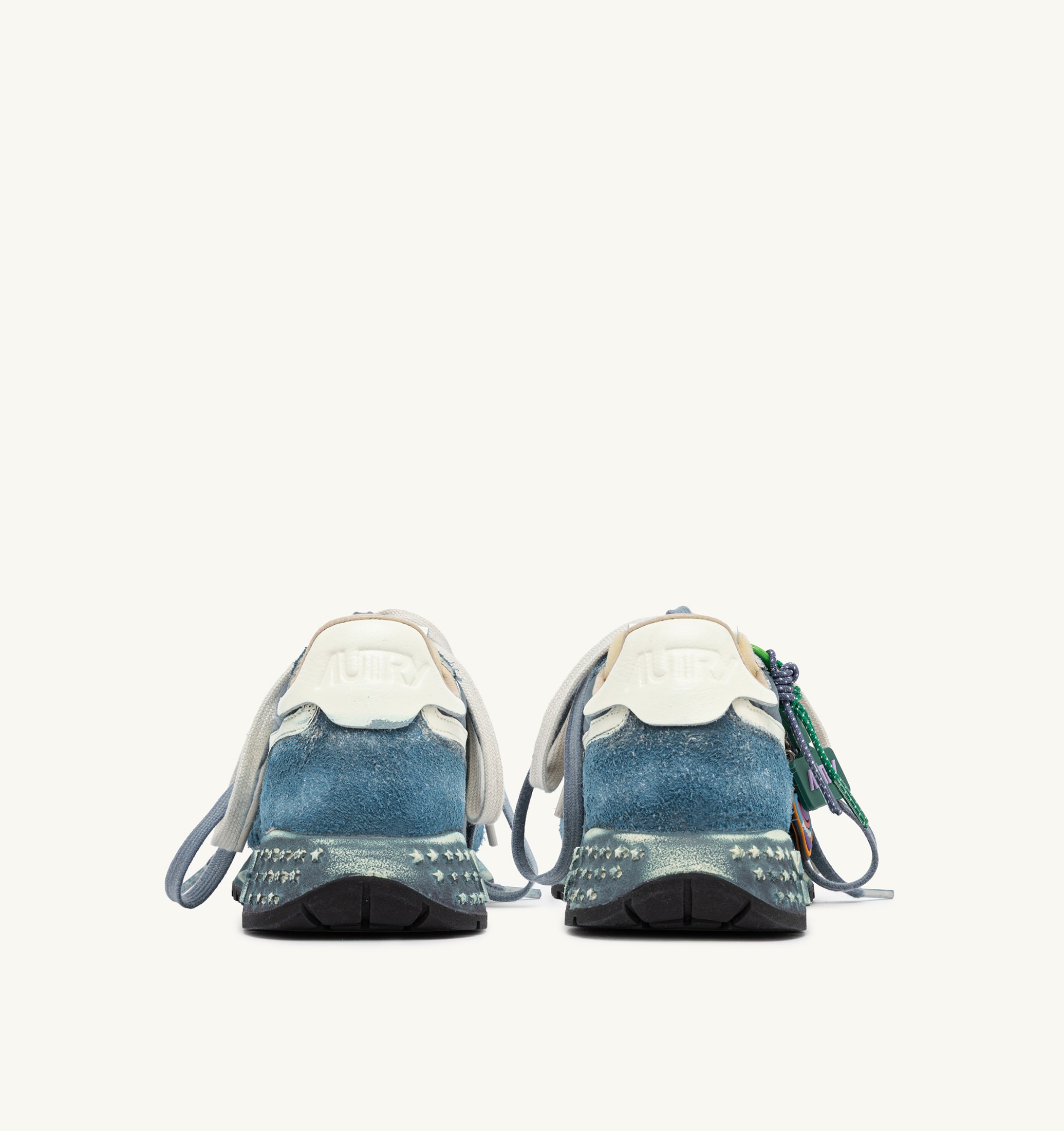 BASKETS REELWIND SUPER VINTAGE EN DAIM ET NYLON MALLARD BLUE ET BLANC