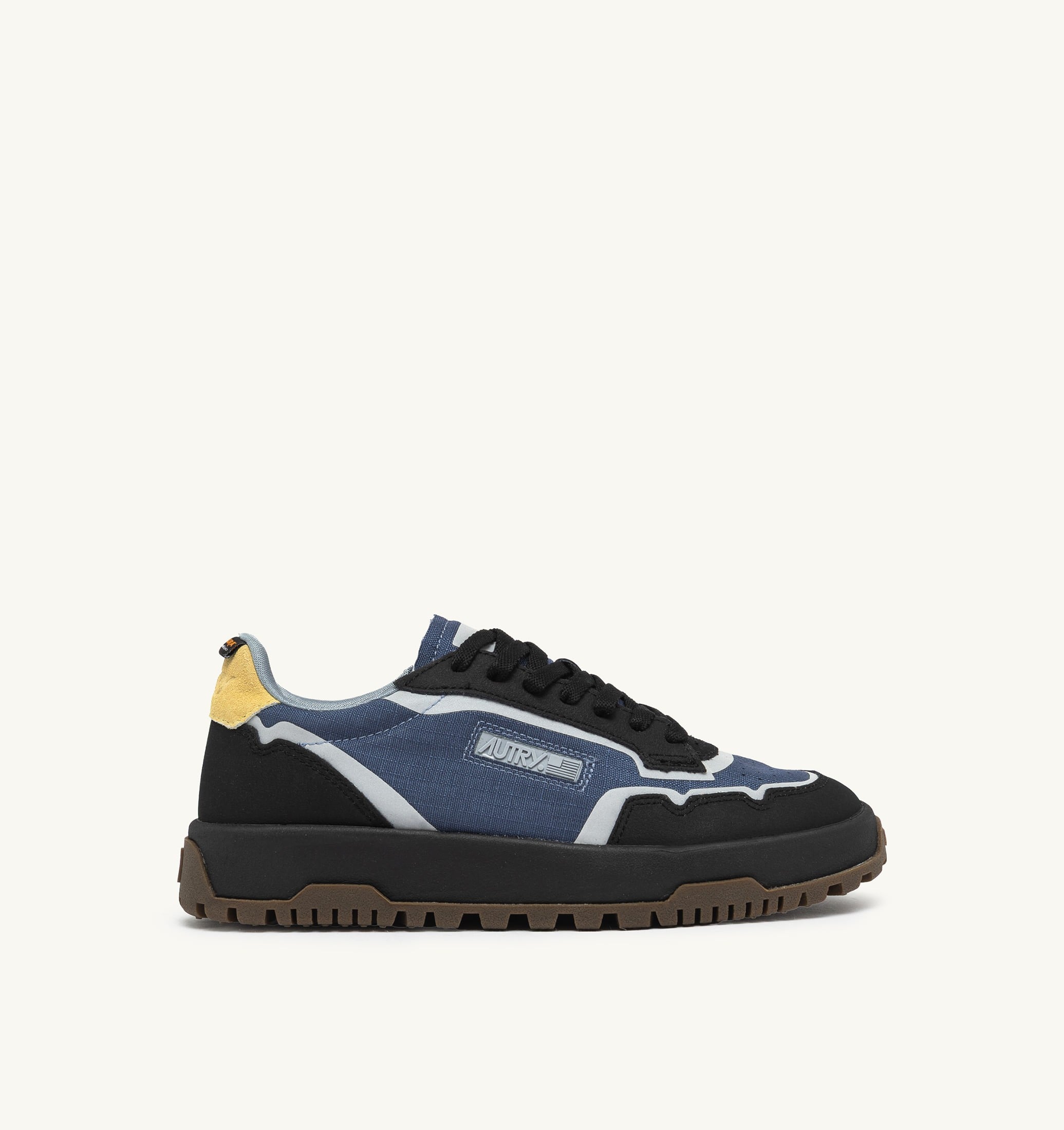 BASKETS WILDPACE LOW EN NYLON RIPSTOP ET CUIR DARK BLUE ET NOIR