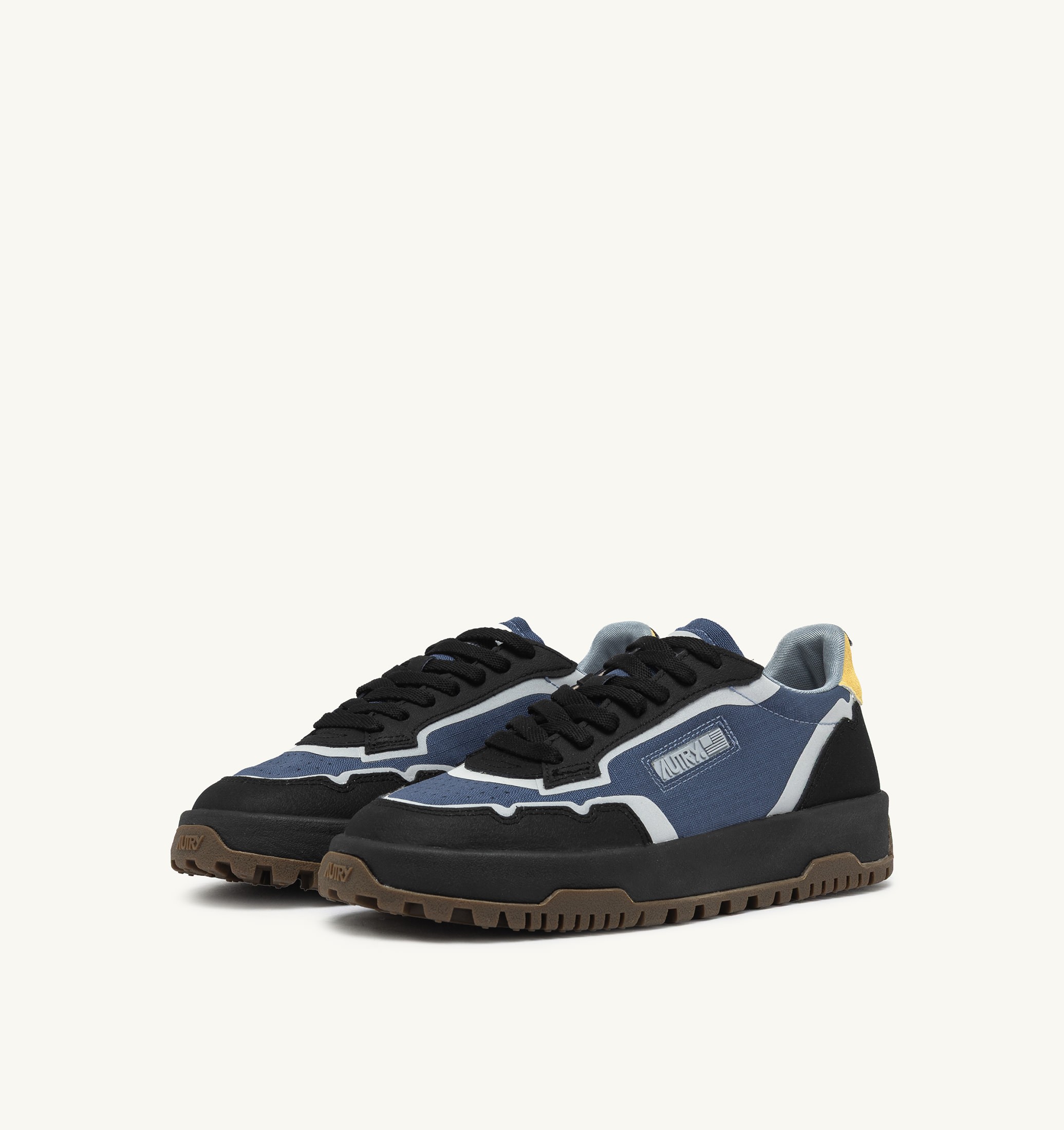 BASKETS WILDPACE LOW EN NYLON RIPSTOP ET CUIR DARK BLUE ET NOIR