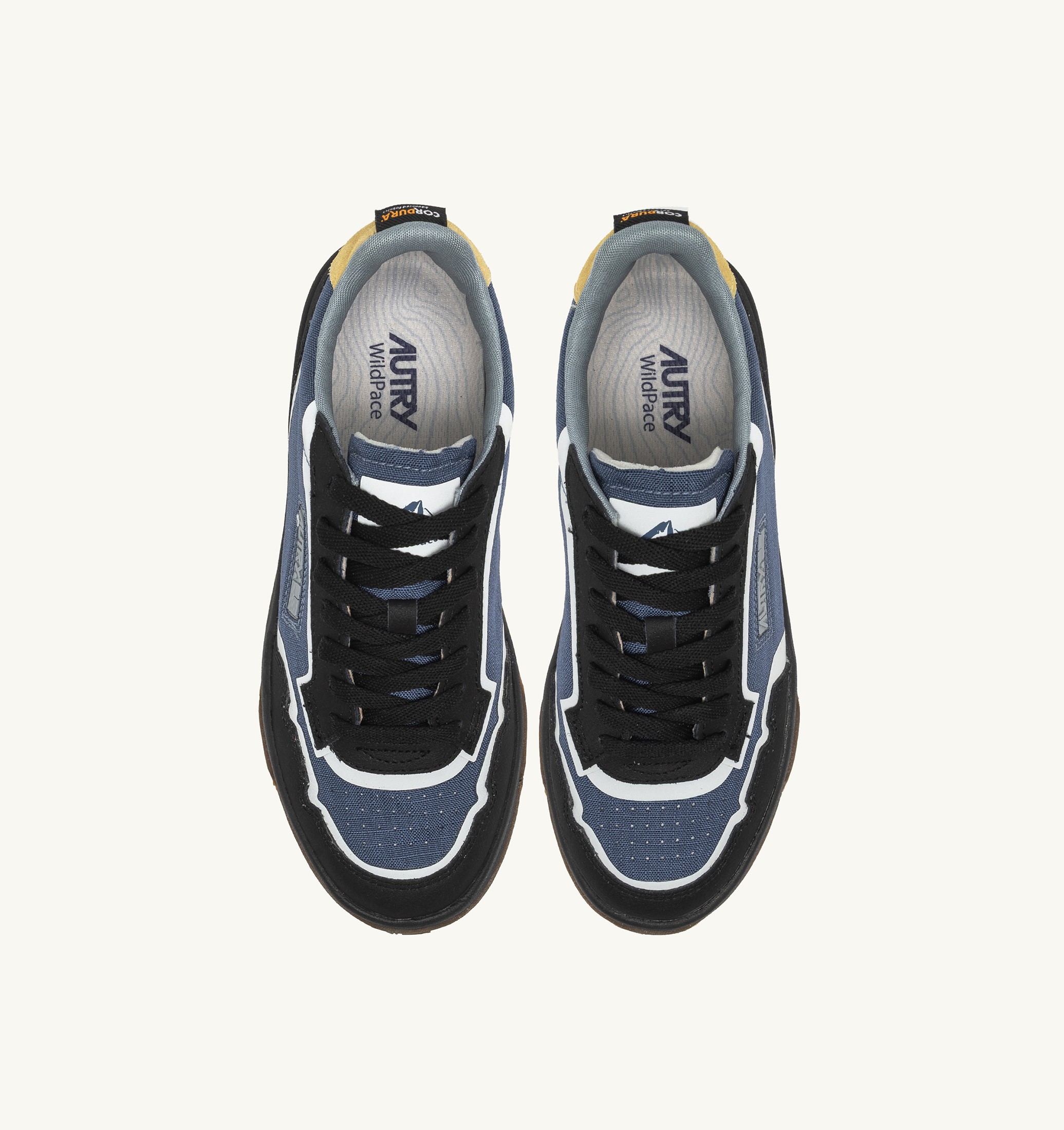BASKETS WILDPACE LOW EN NYLON RIPSTOP ET CUIR DARK BLUE ET NOIR