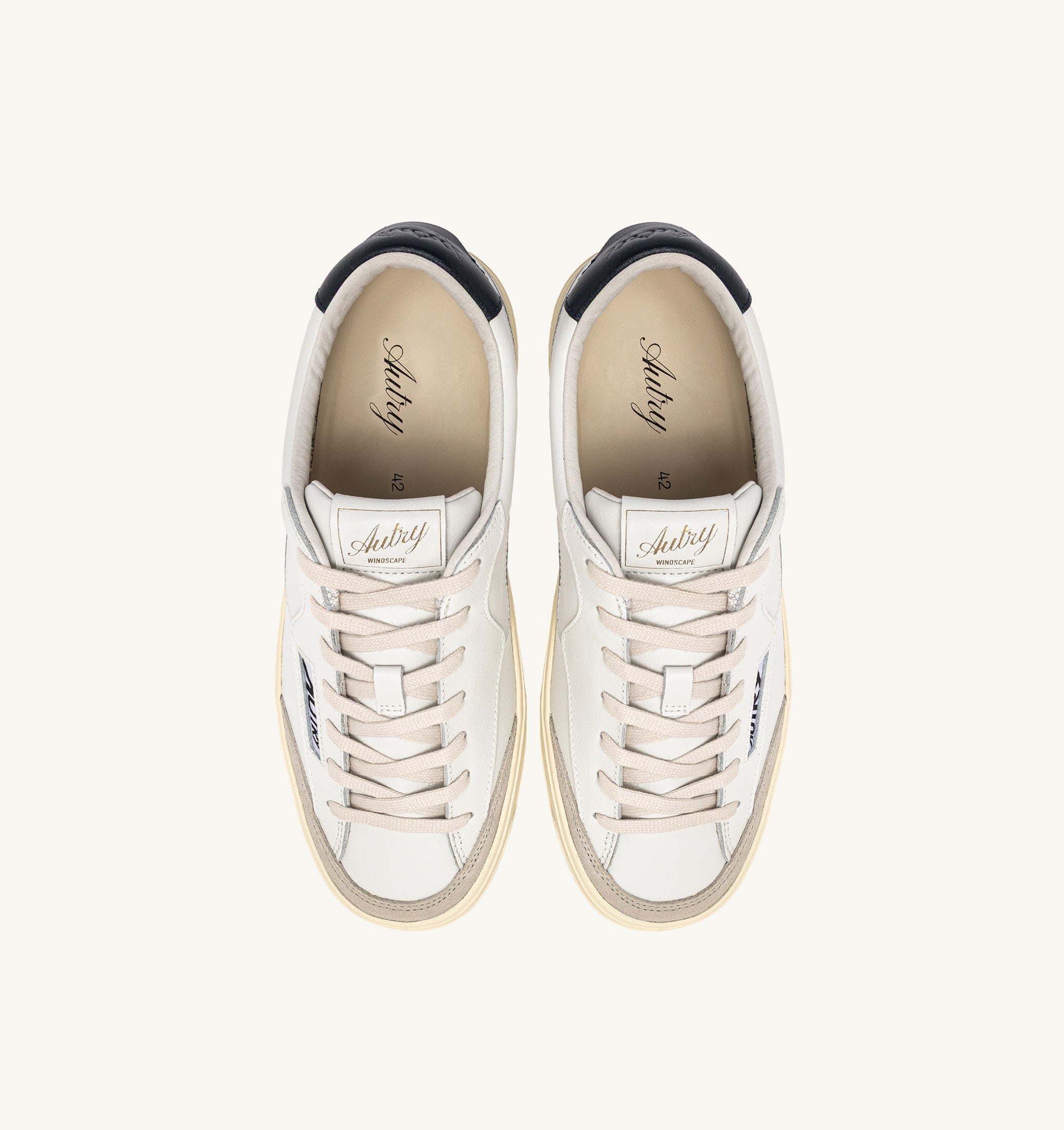 BASKETS WINDSCAPE LOW EN CUIR BLANC ET SPACE