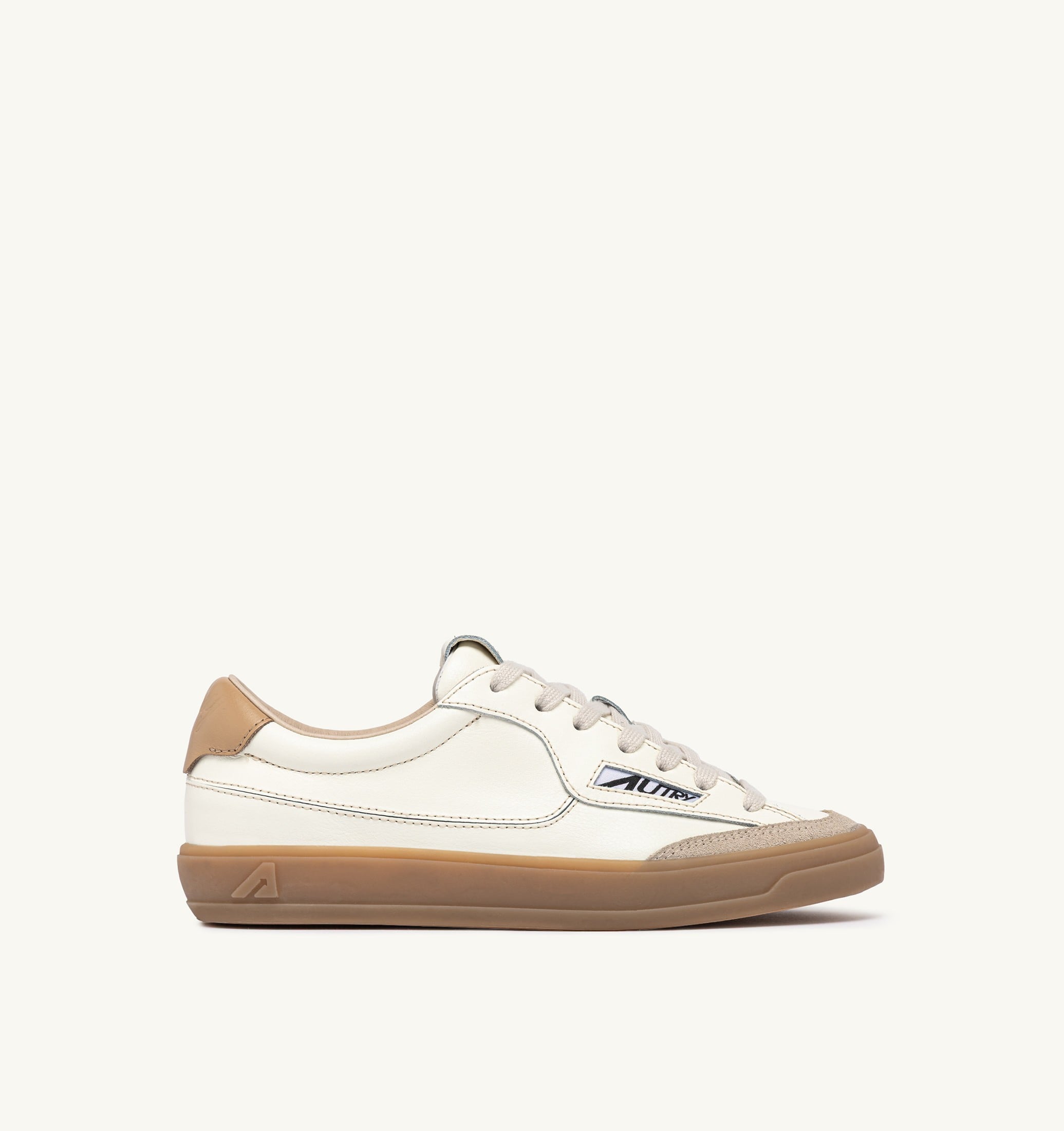 BASKETS WINDSCAPE LOW EN CUIR MARSHMALLOW ET TAN